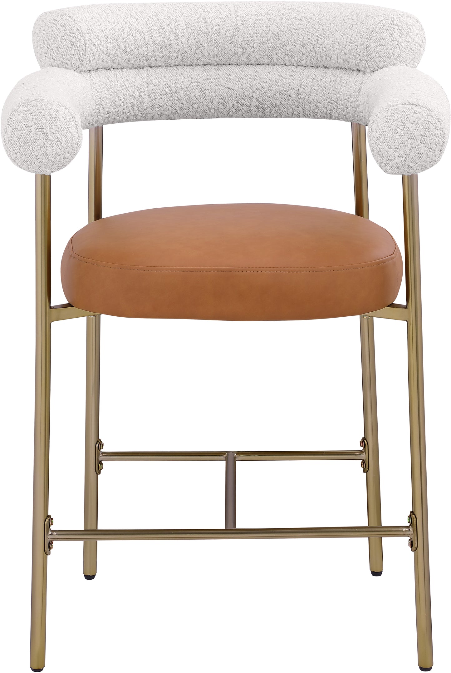 santorini cognac boucle fabric counter stool