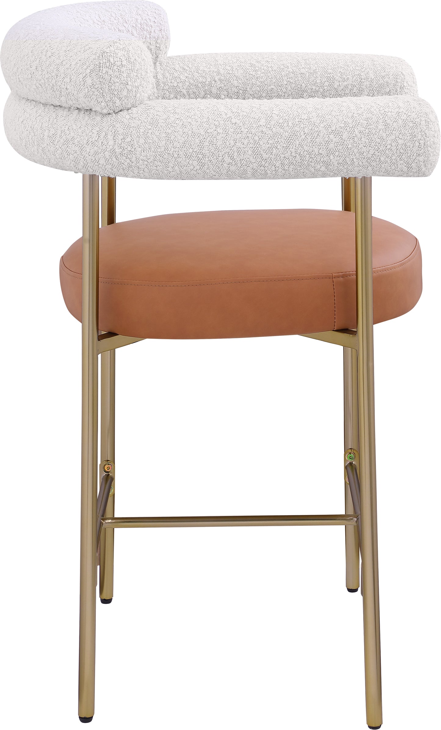 santorini cognac boucle fabric counter stool