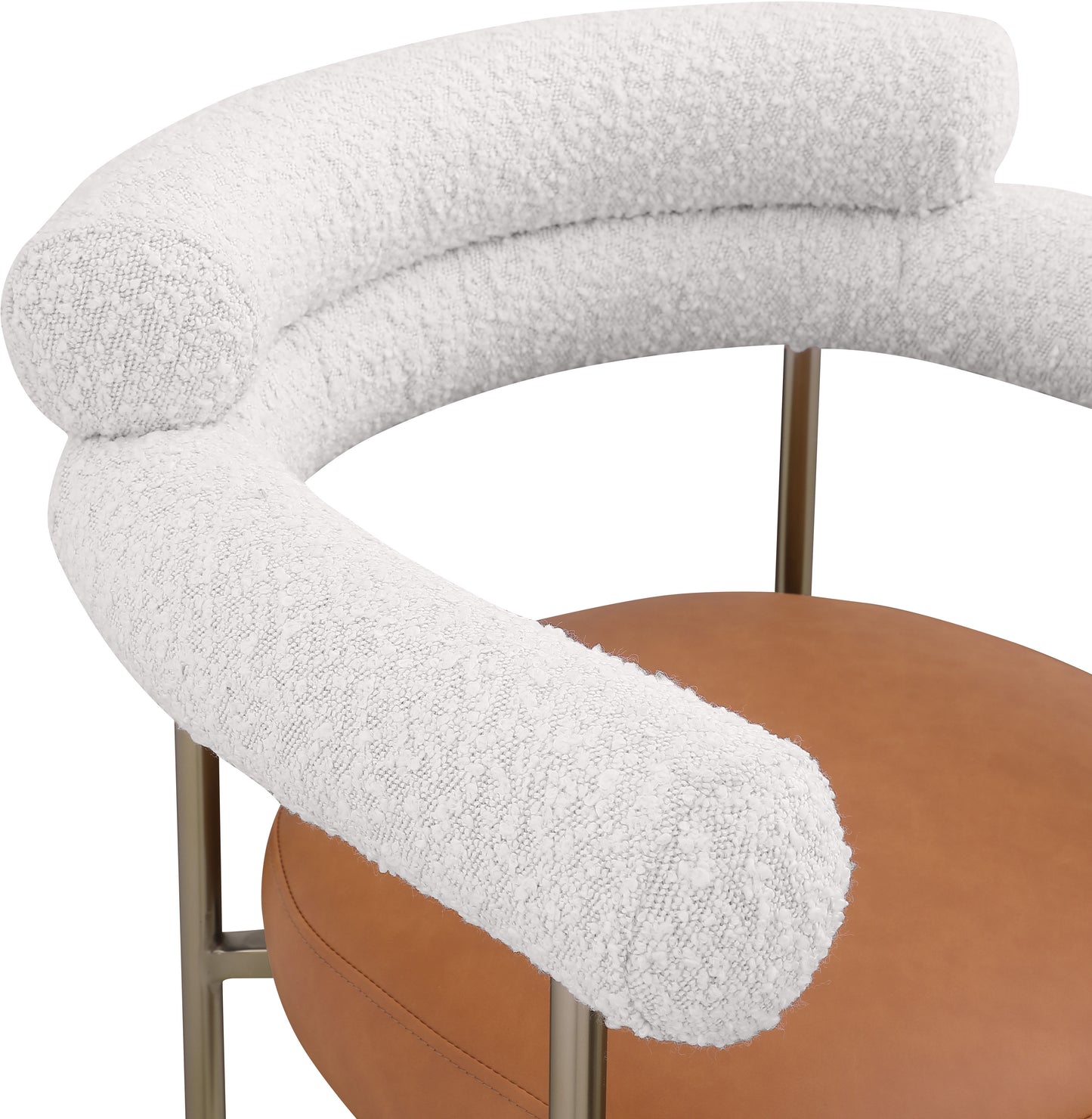 santorini cognac boucle fabric counter stool