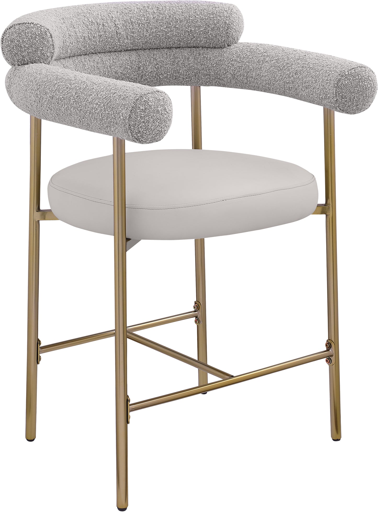 santorini taupe boucle fabric counter stool