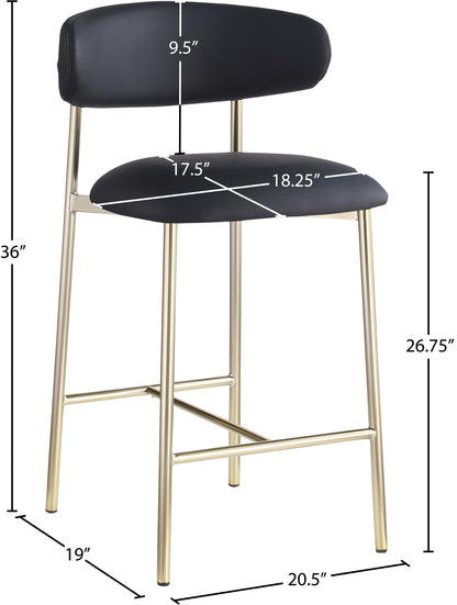 XOXO Black Vegan Leather Counter Stool