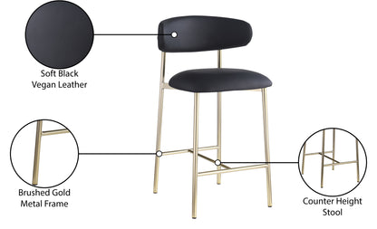 XOXO Black Vegan Leather Counter Stool