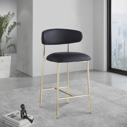 XOXO Black Vegan Leather Counter Stool