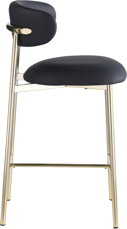 XOXO Black Vegan Leather Counter Stool