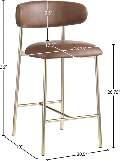 XOXO Brown Vegan Leather Counter Stool