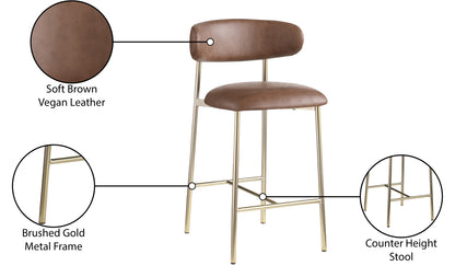 XOXO Brown Vegan Leather Counter Stool