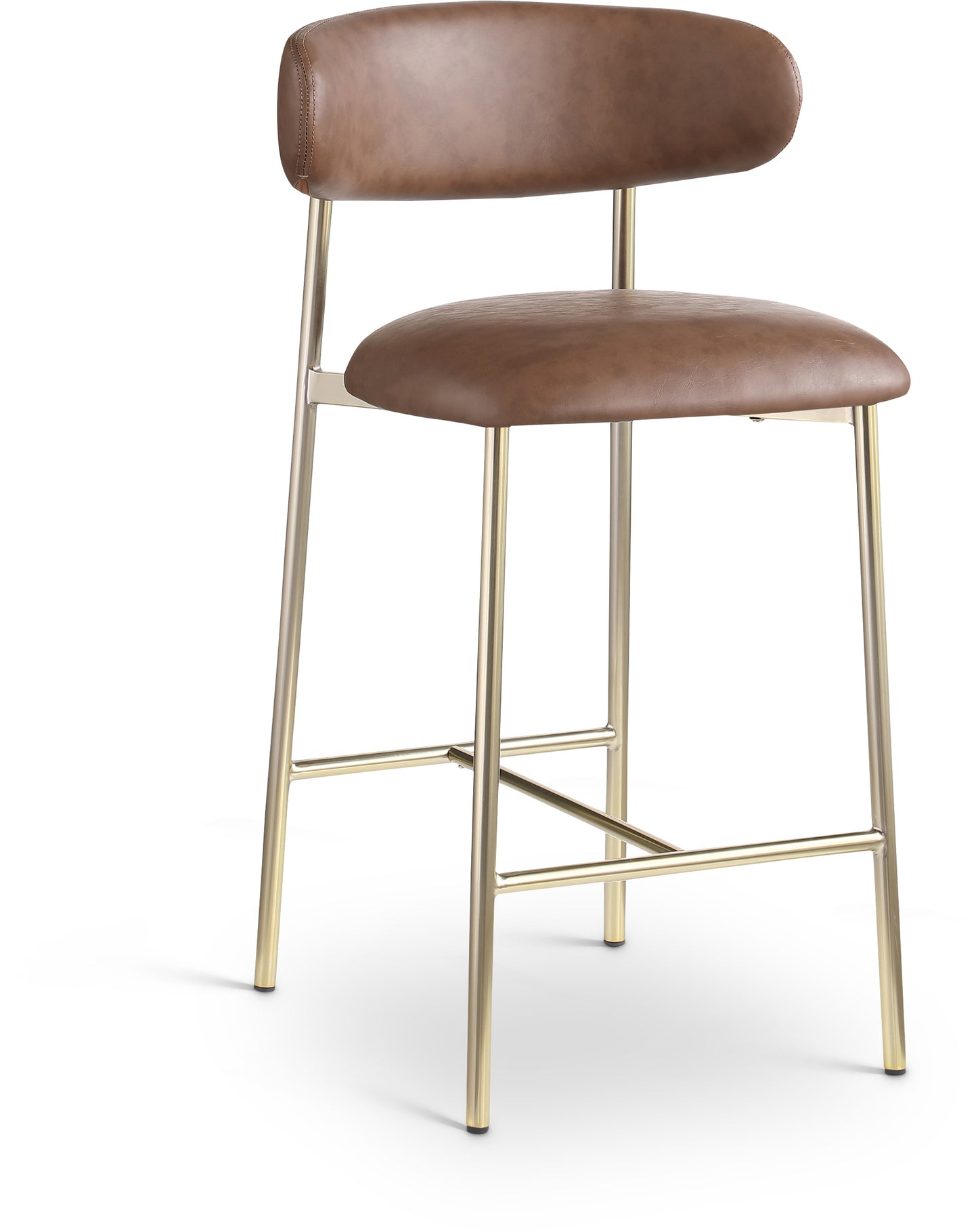 xoxo brown vegan leather counter stool