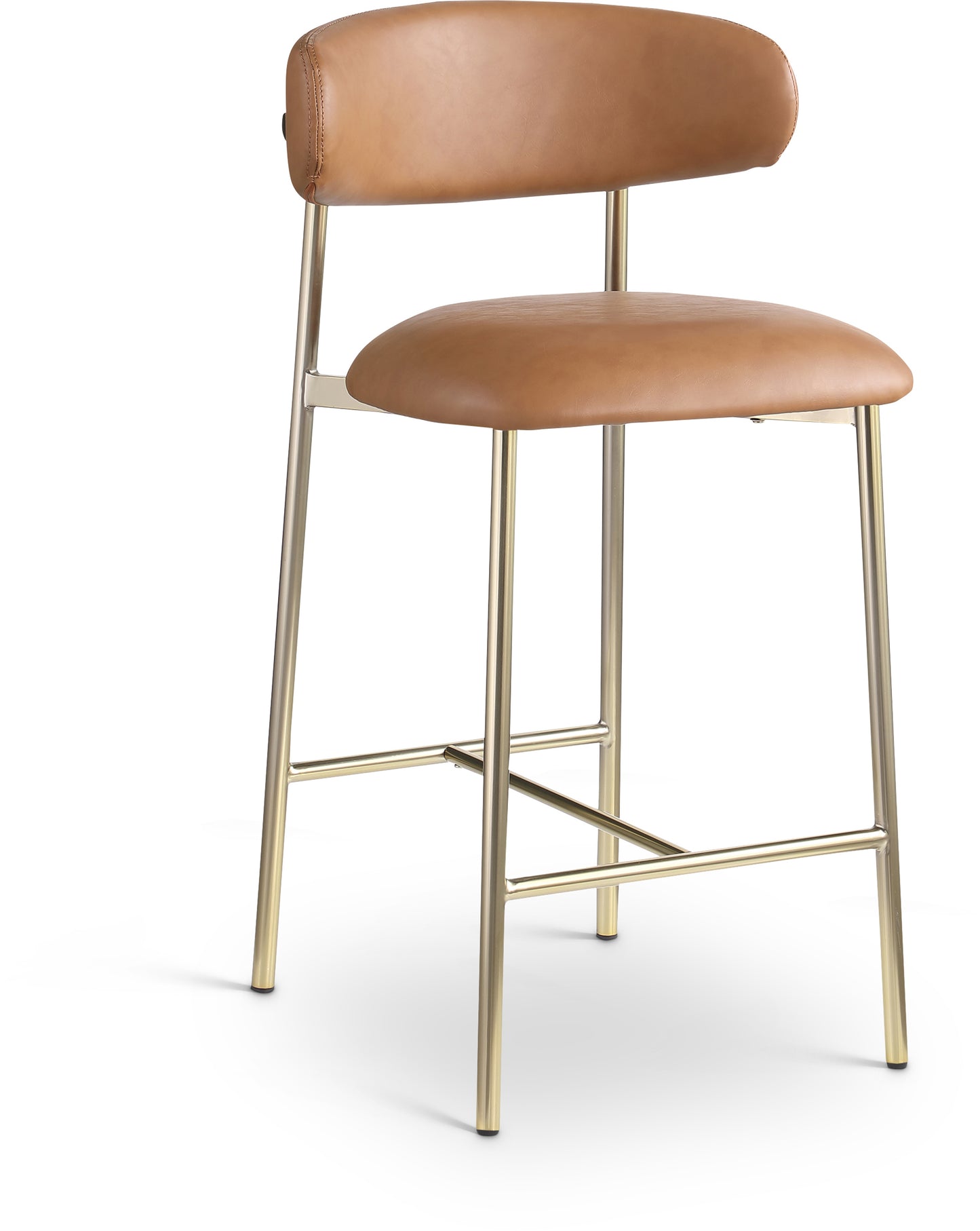 xoxo cognac vegan leather counter stool