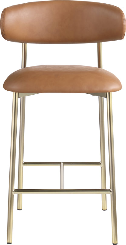 XOXO Cognac Vegan Leather Counter Stool