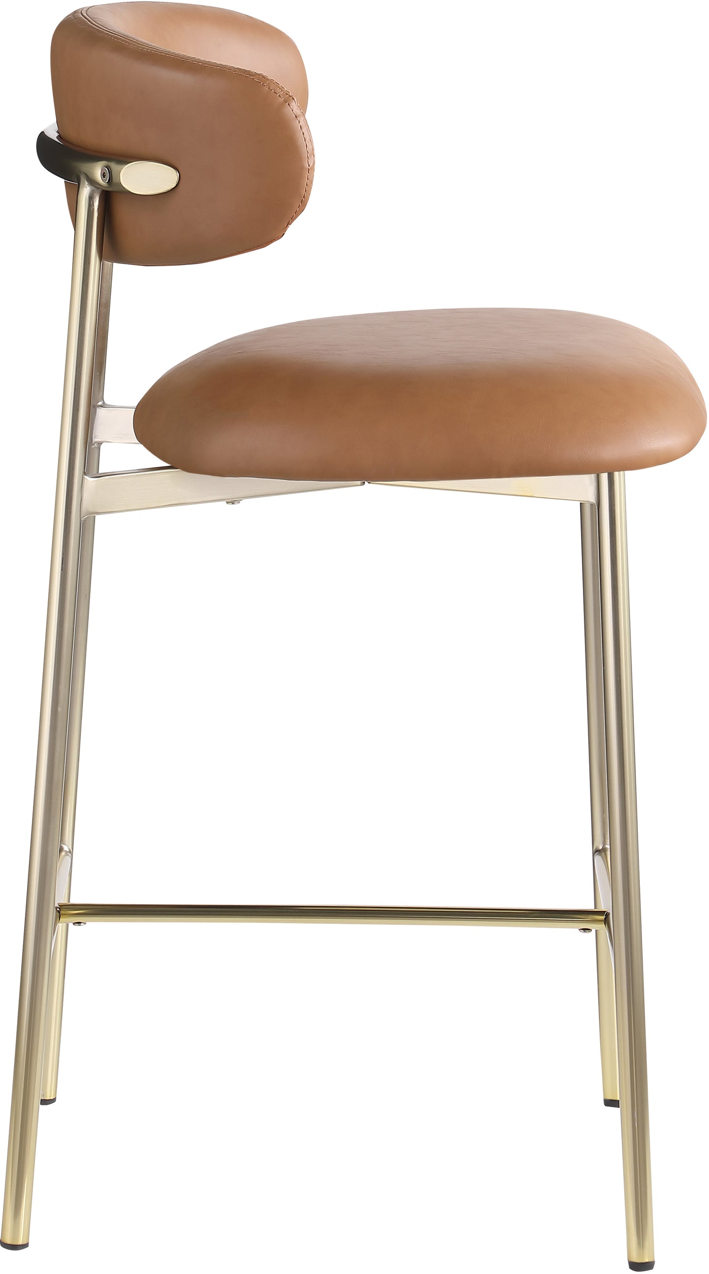 xoxo cognac vegan leather counter stool