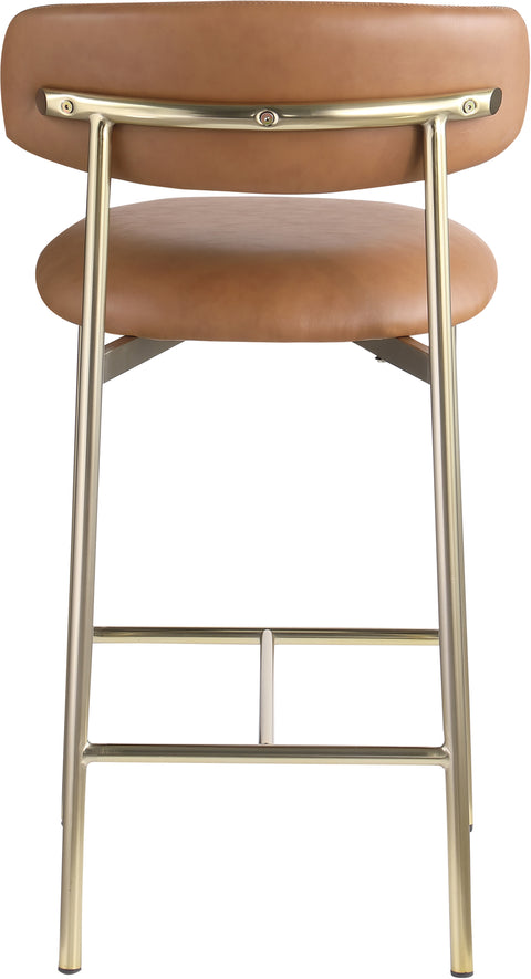 XOXO Cognac Vegan Leather Counter Stool