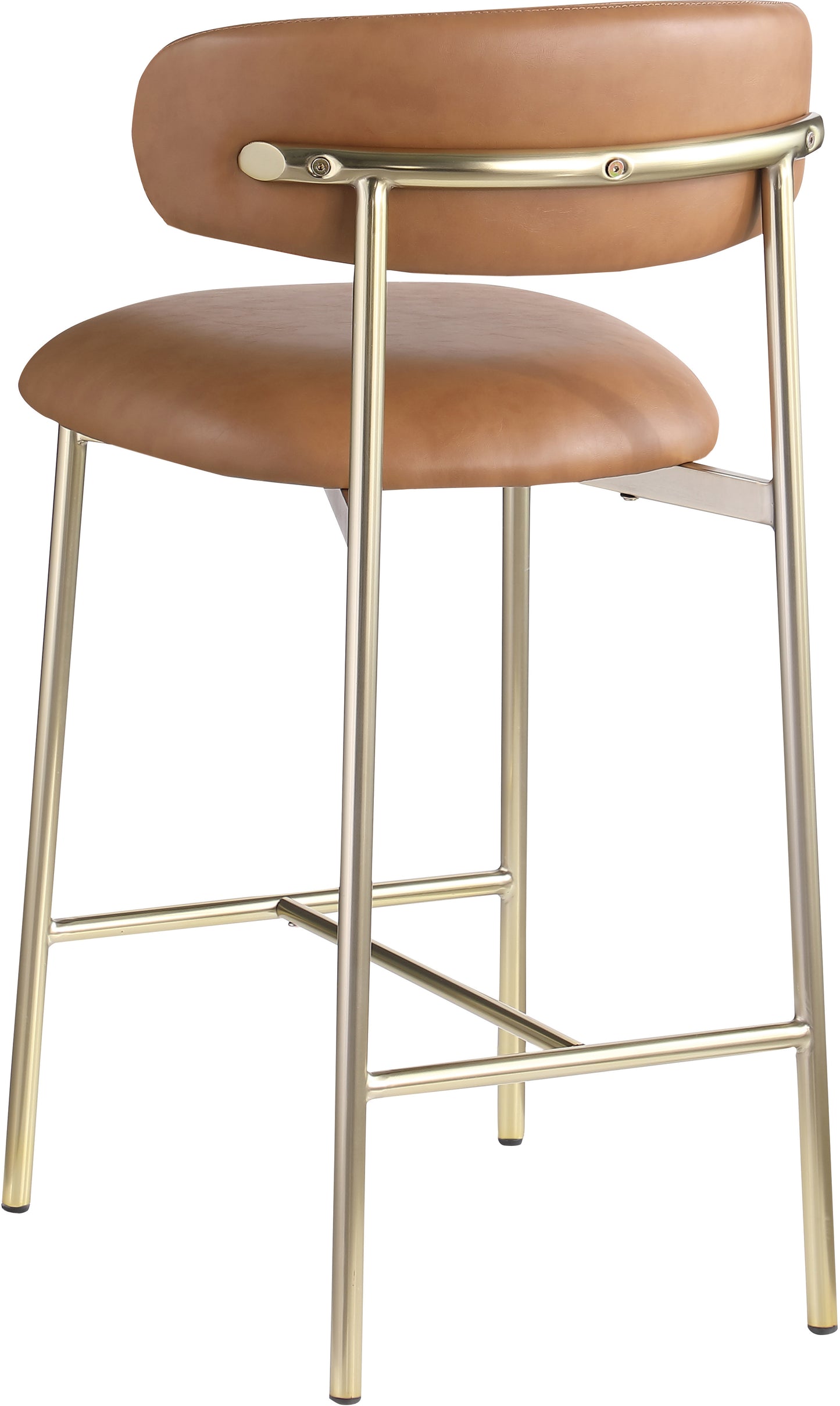 xoxo cognac vegan leather counter stool