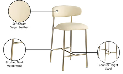 XOXO Cream Vegan Leather Counter Stool