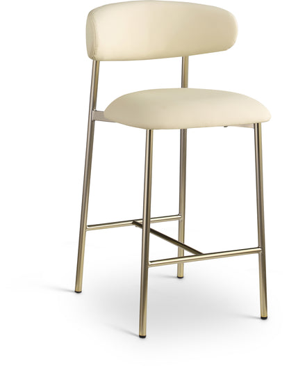 XOXO Cream Vegan Leather Counter Stool