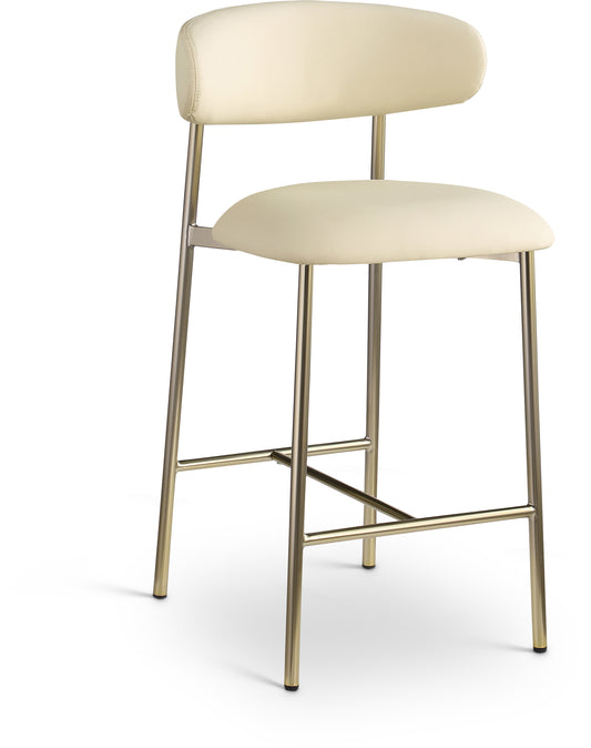 XOXO Cream Vegan Leather Counter Stool