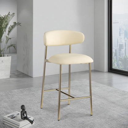 XOXO Cream Vegan Leather Counter Stool