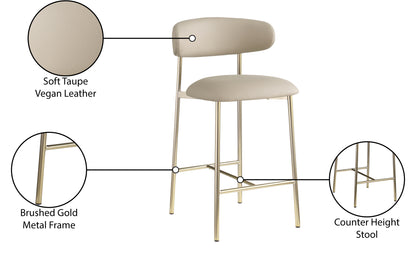 XOXO Taupe Vegan Leather Counter Stool