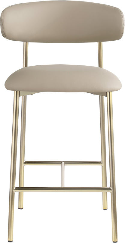 XOXO Taupe Vegan Leather Counter Stool