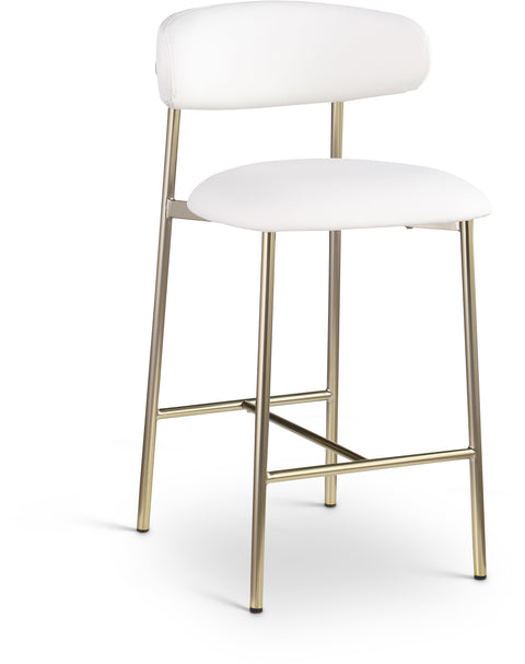 XOXO White Vegan Leather Counter Stool