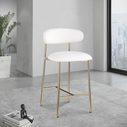 XOXO White Vegan Leather Counter Stool