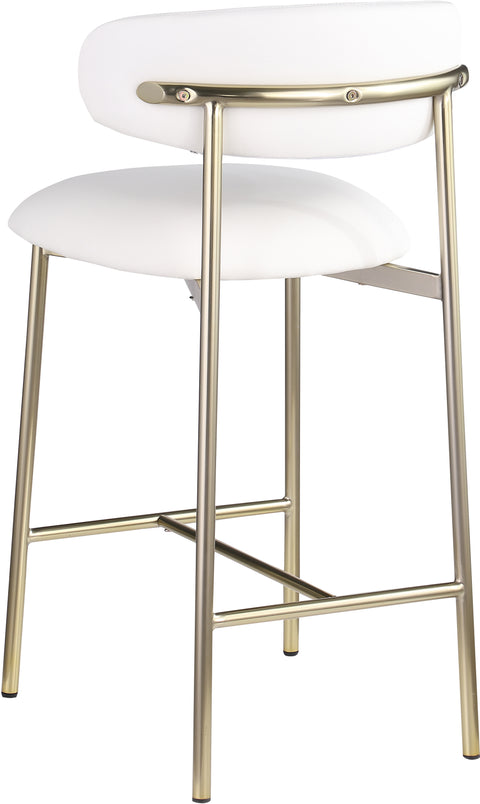 XOXO White Vegan Leather Counter Stool