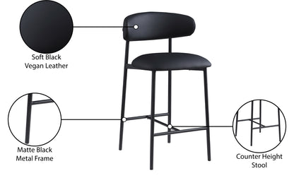 XOXO Black Vegan Leather Counter Stool