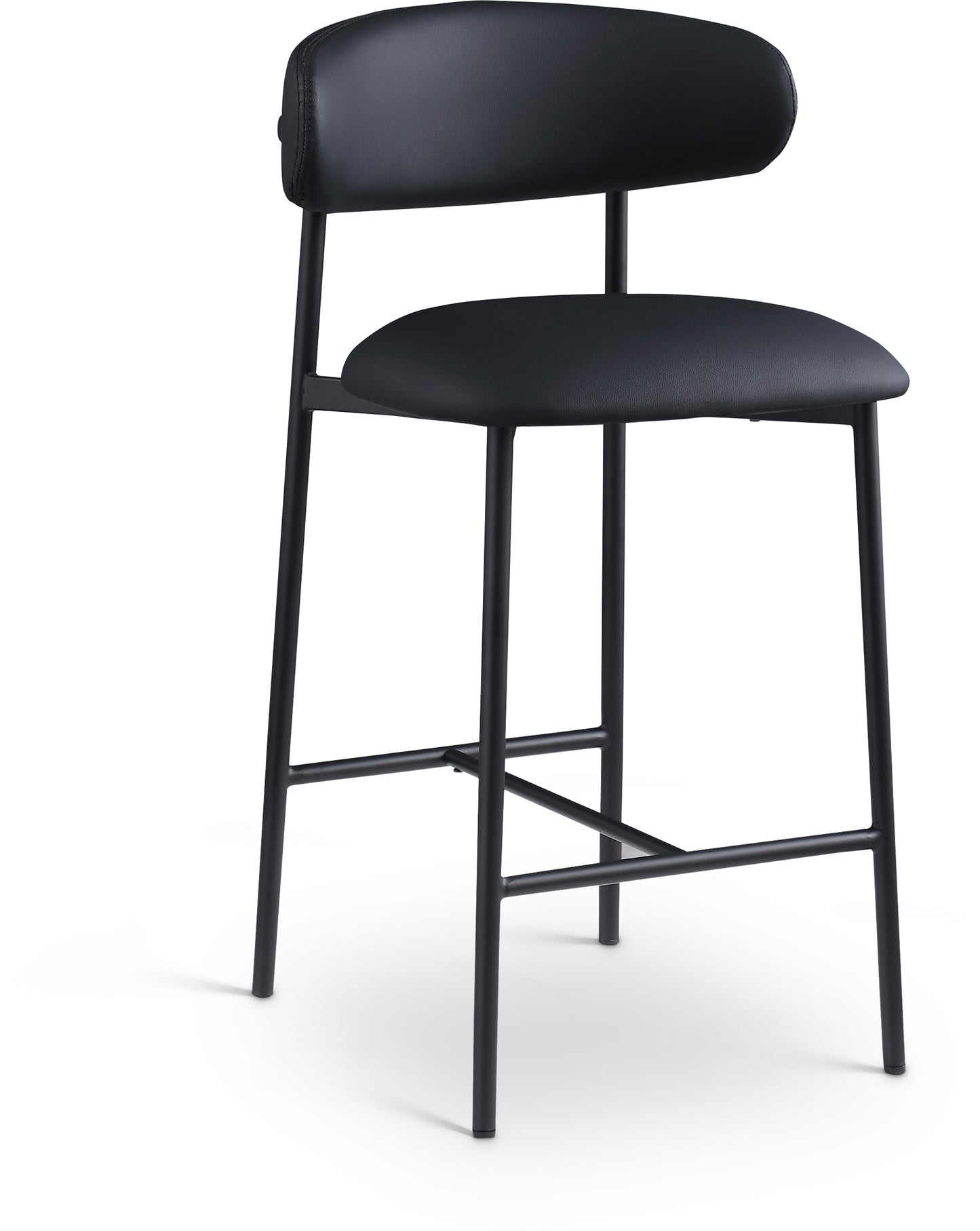 xoxo black vegan leather counter stool