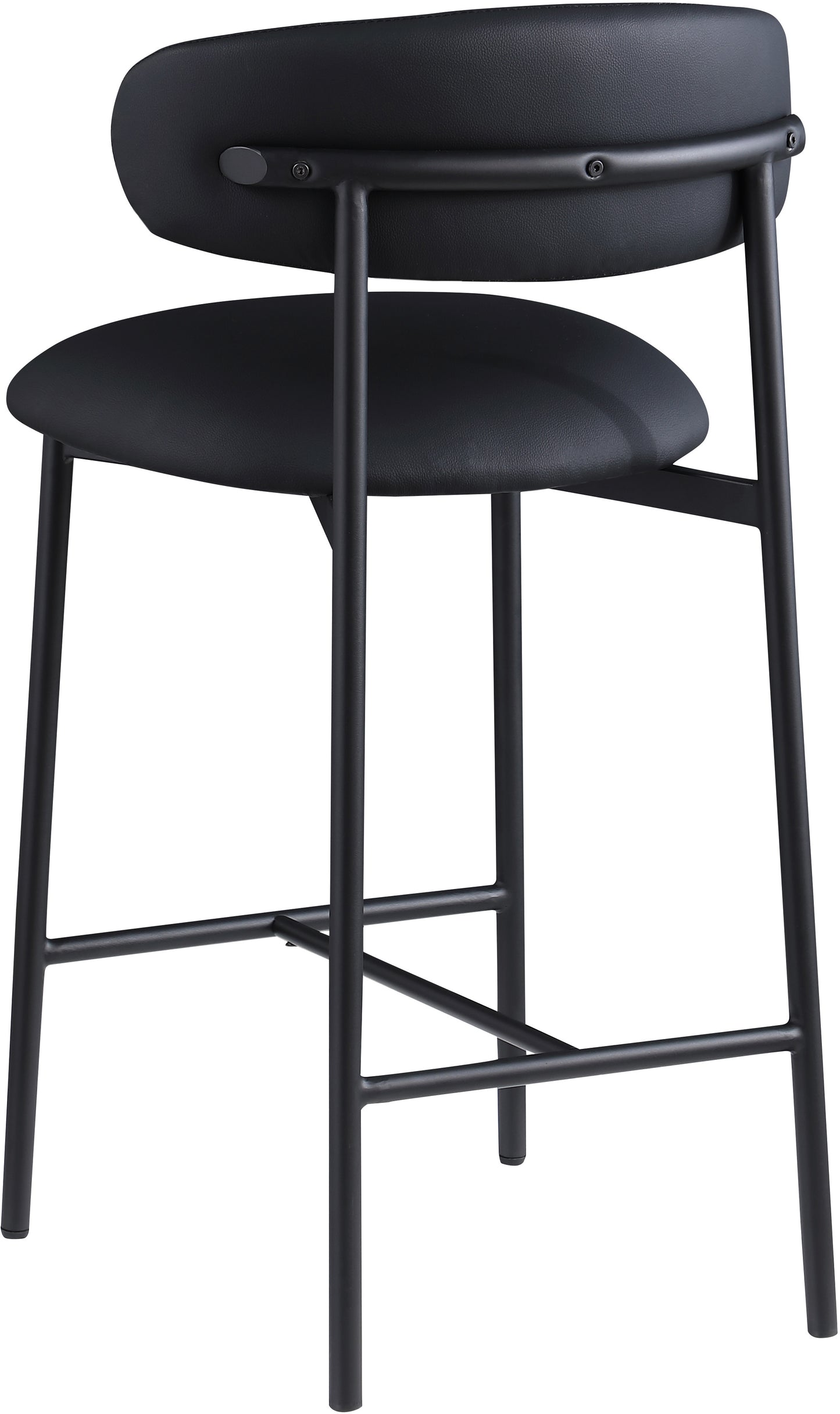 xoxo black vegan leather counter stool