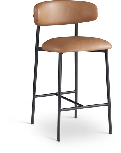 XOXO Cognac Vegan Leather Counter Stool