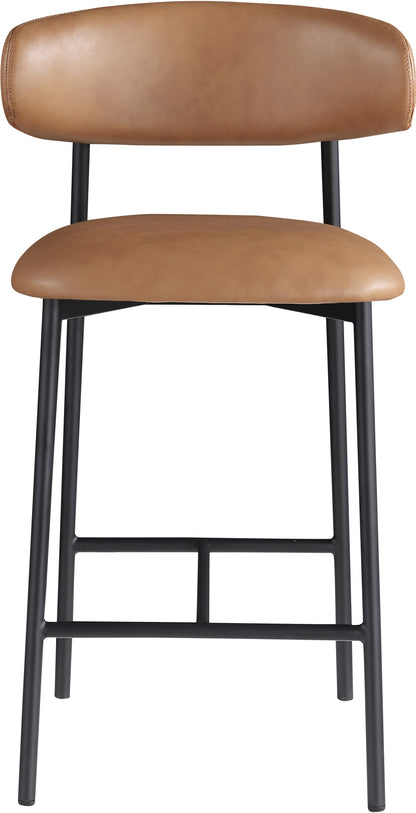 XOXO Cognac Vegan Leather Counter Stool