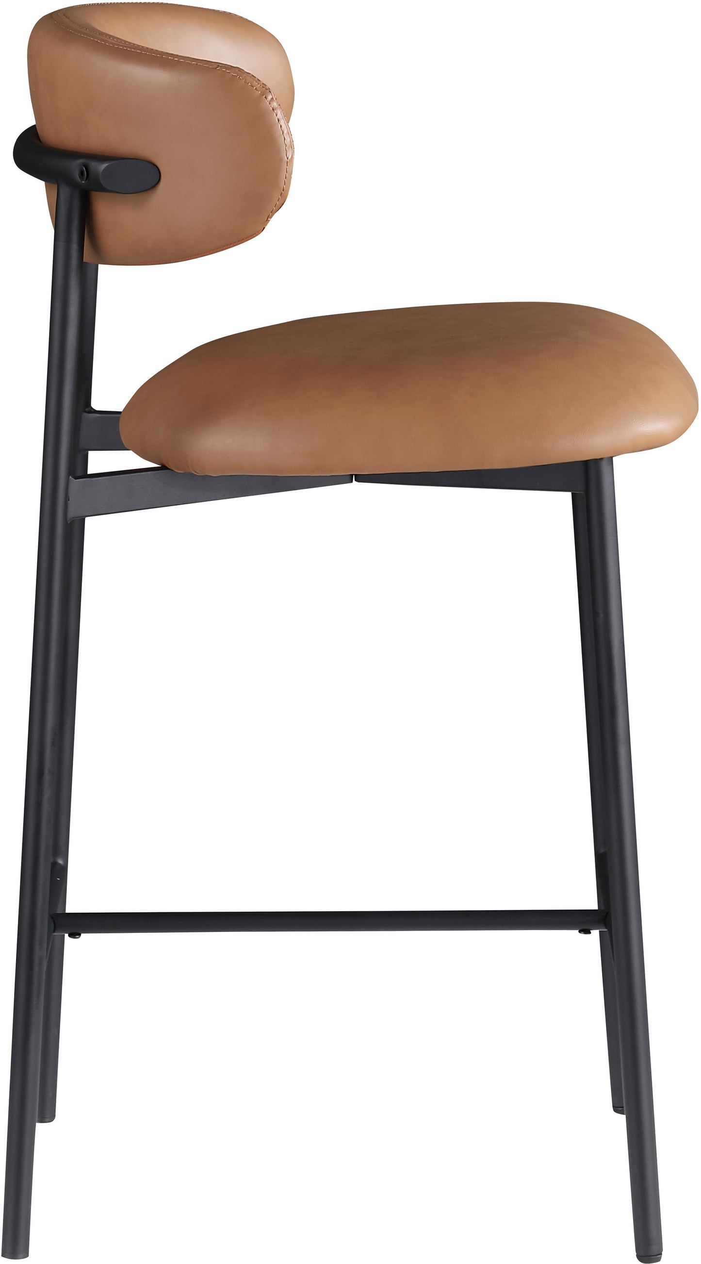 xoxo cognac vegan leather counter stool