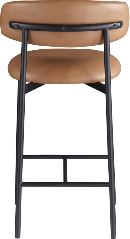 XOXO Cognac Vegan Leather Counter Stool