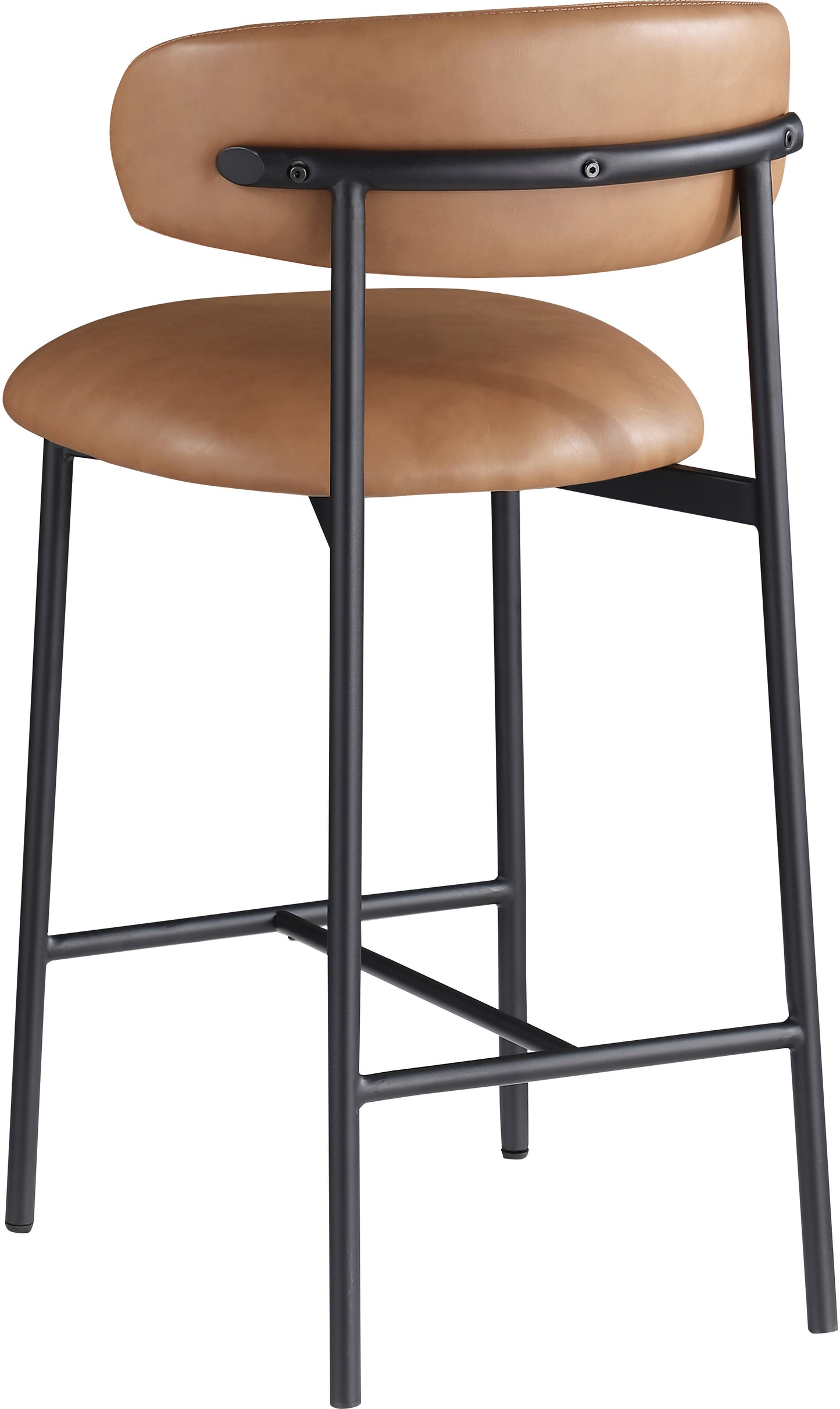 xoxo cognac vegan leather counter stool