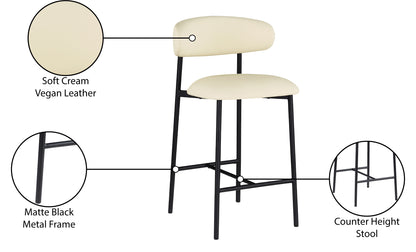 XOXO Cream Vegan Leather Counter Stool