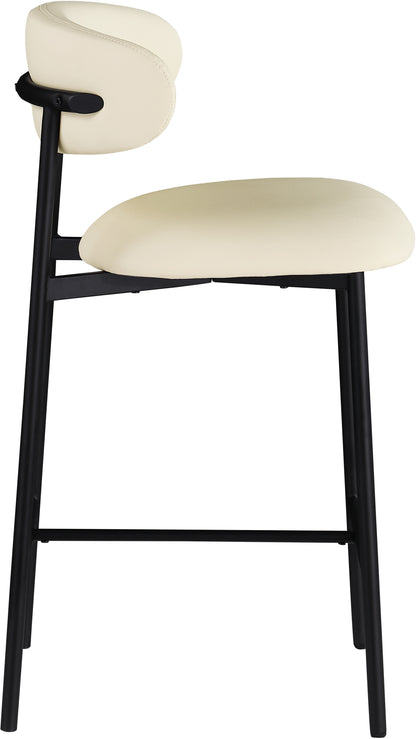 XOXO Cream Vegan Leather Counter Stool