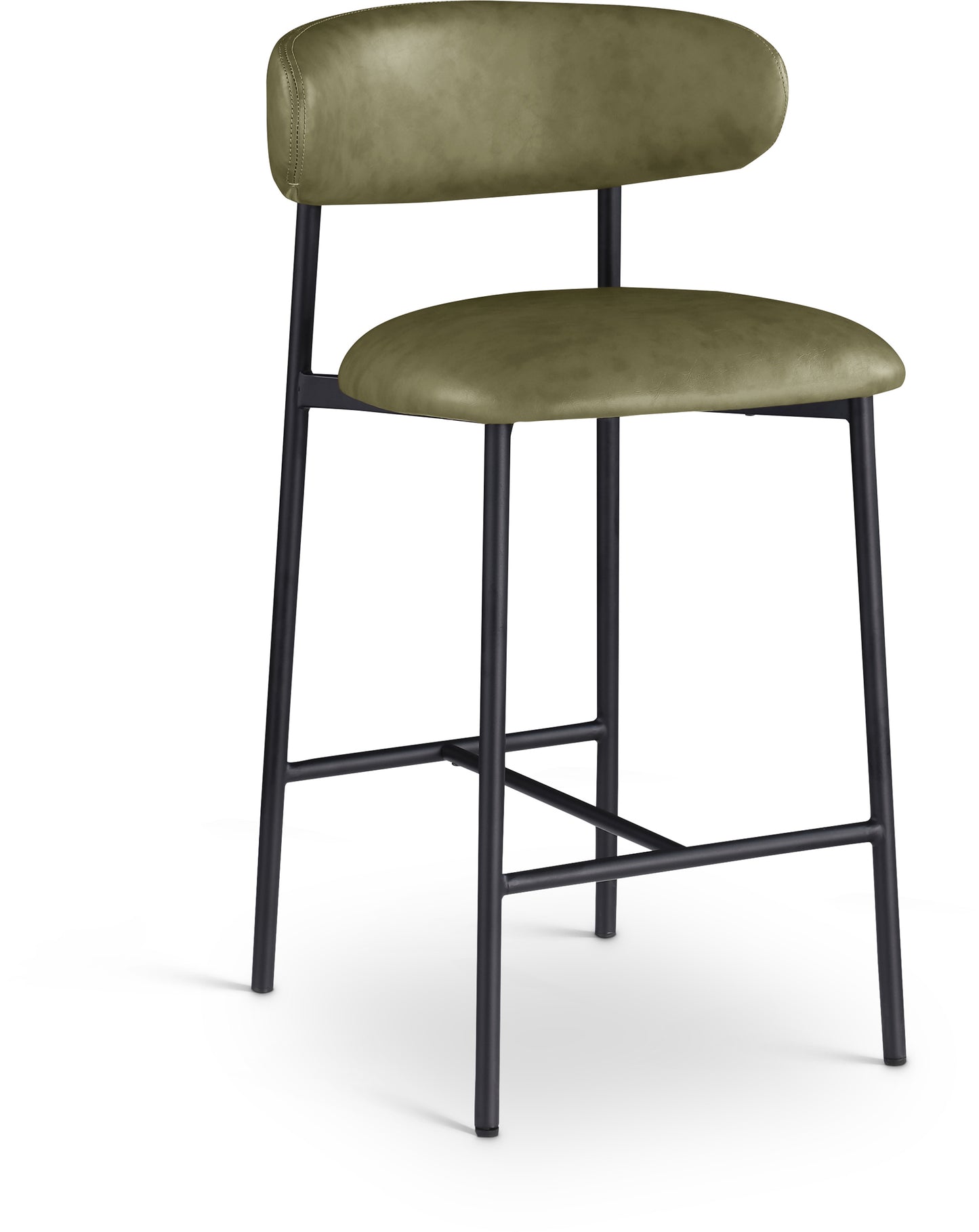 xoxo olive vegan leather counter stool