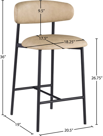 XOXO Tan Vegan Leather Counter Stool