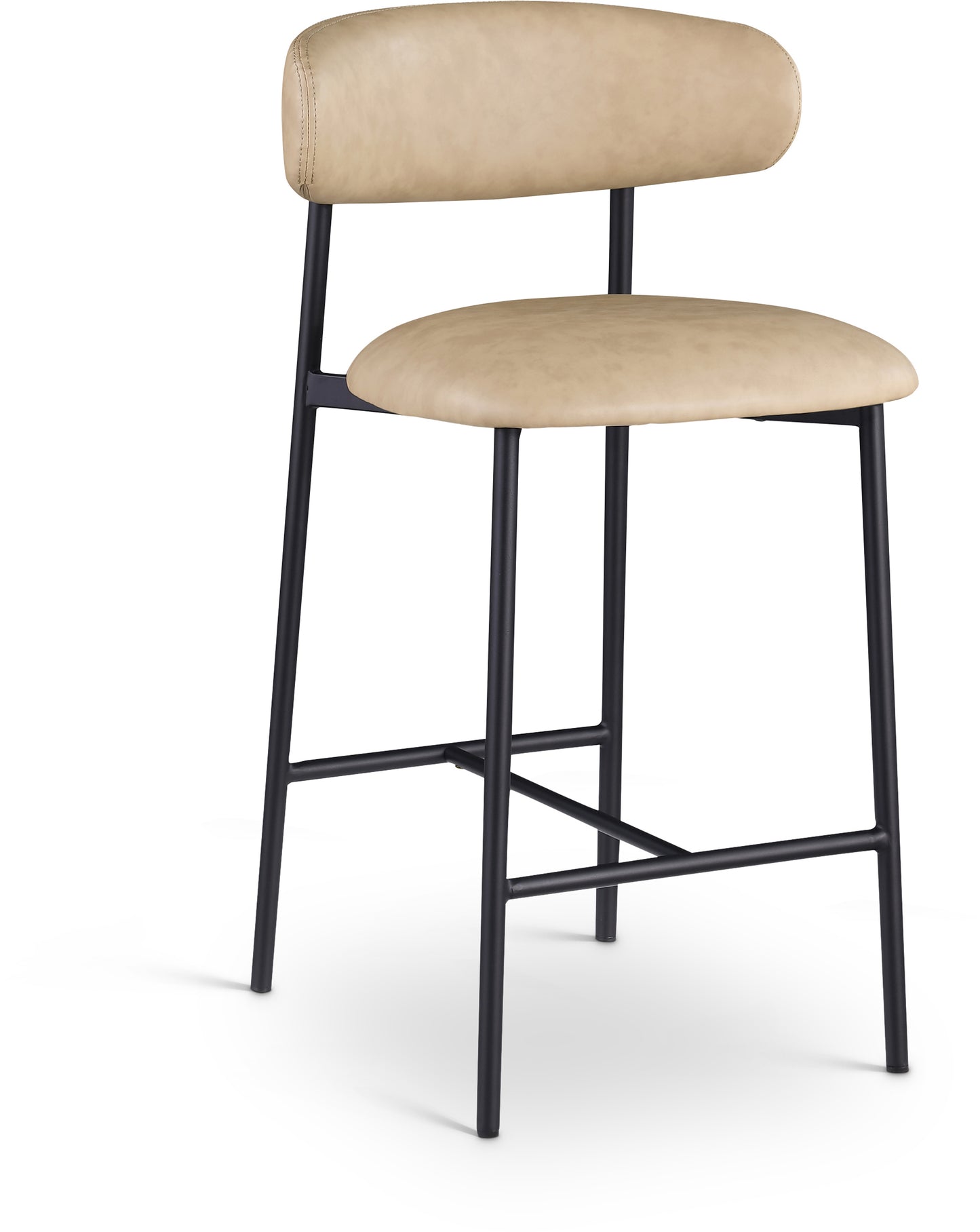 xoxo tan vegan leather counter stool