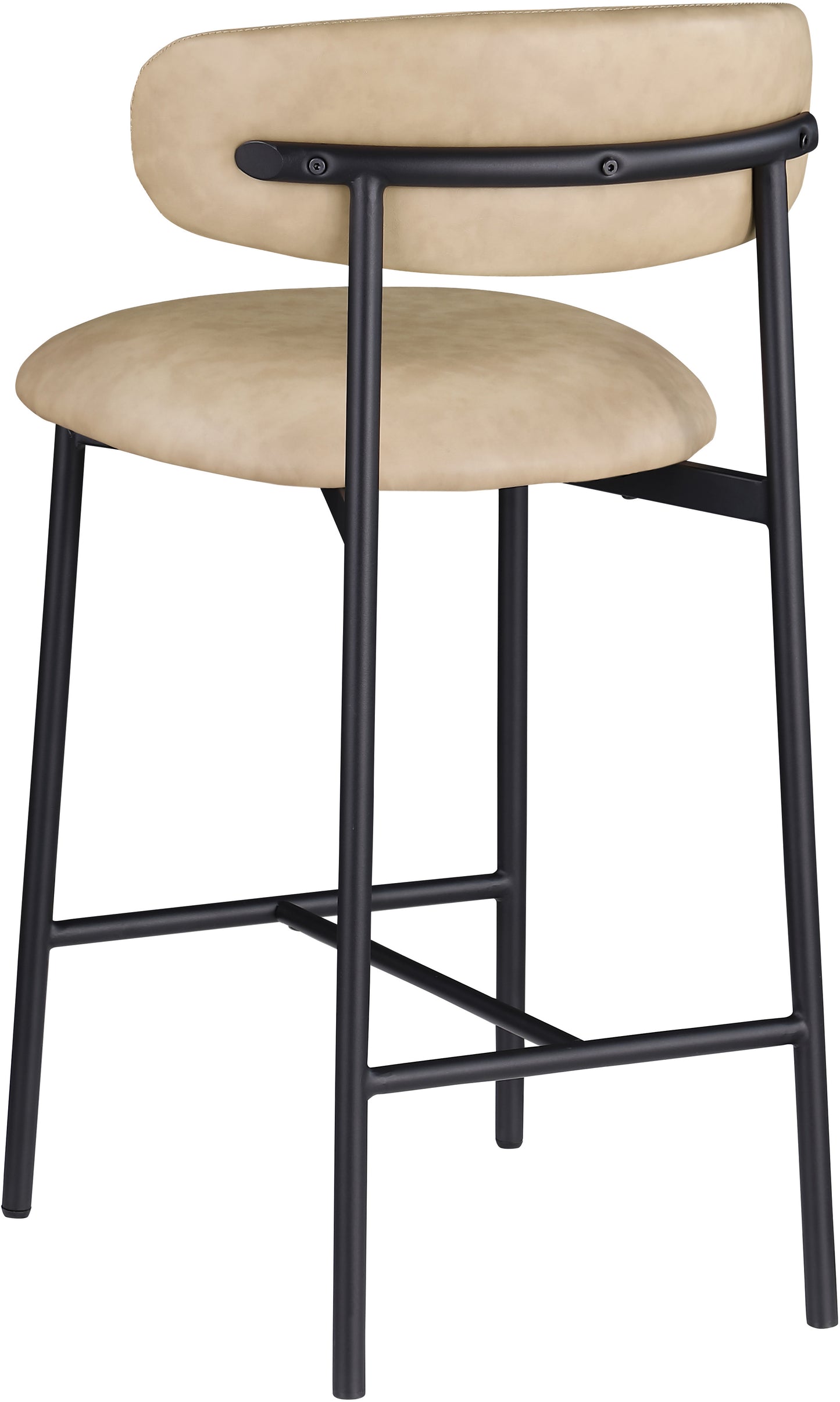 xoxo tan vegan leather counter stool