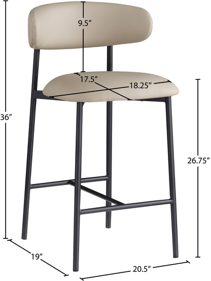 XOXO Taupe Vegan Leather Counter Stool