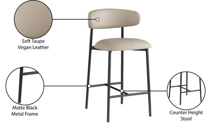 XOXO Taupe Vegan Leather Counter Stool