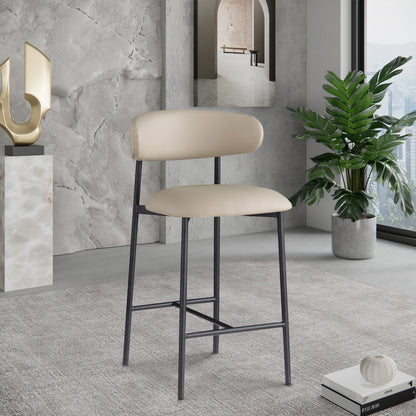 XOXO Taupe Vegan Leather Counter Stool