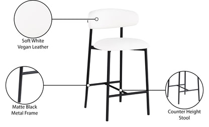 XOXO White Vegan Leather Counter Stool