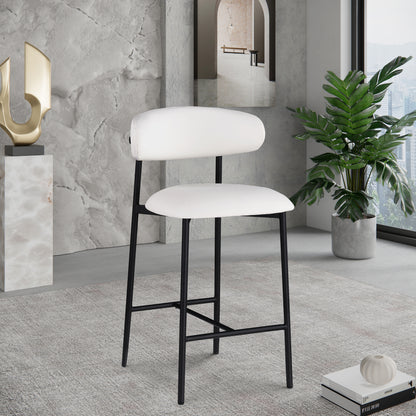 XOXO White Vegan Leather Counter Stool