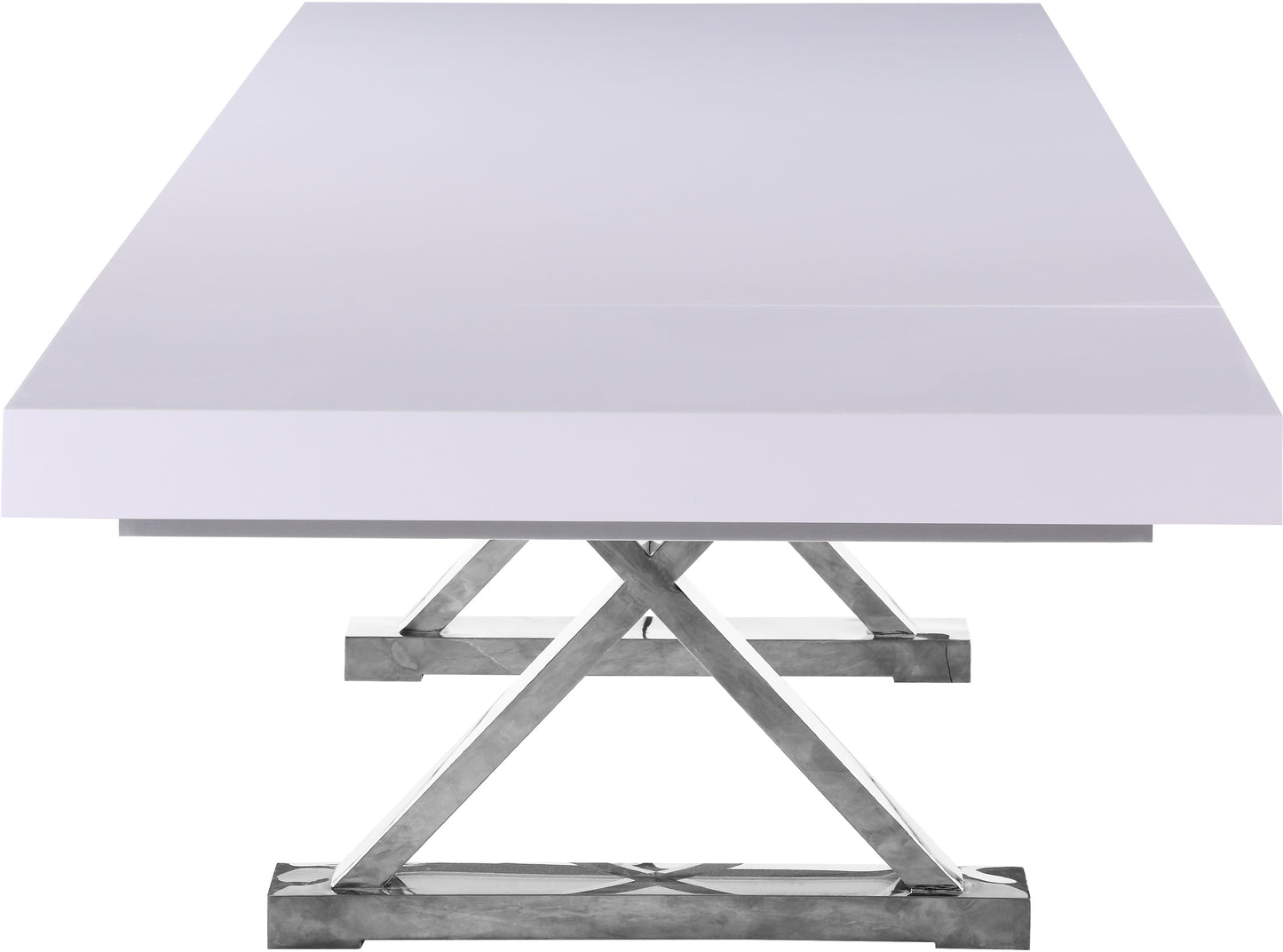 hans white lacquer extendable dining table (3 boxes) t