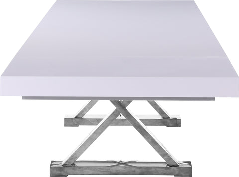 Hans White Lacquer Extendable Dining Table (3 Boxes) T