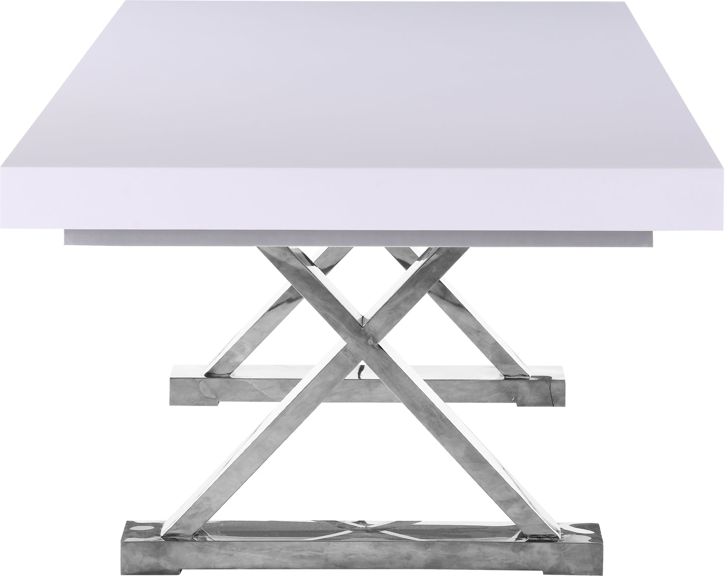 hans white lacquer extendable dining table (3 boxes) t