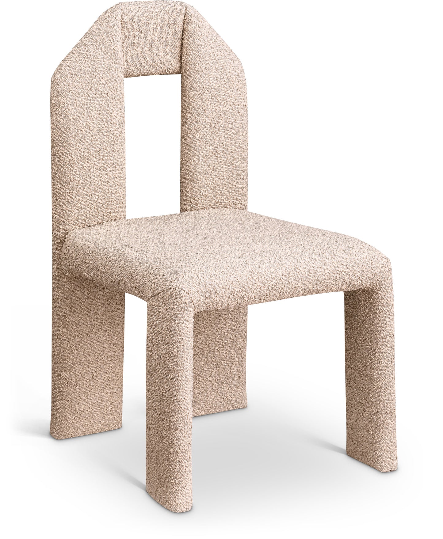 sei beige boucle fabric dining chair