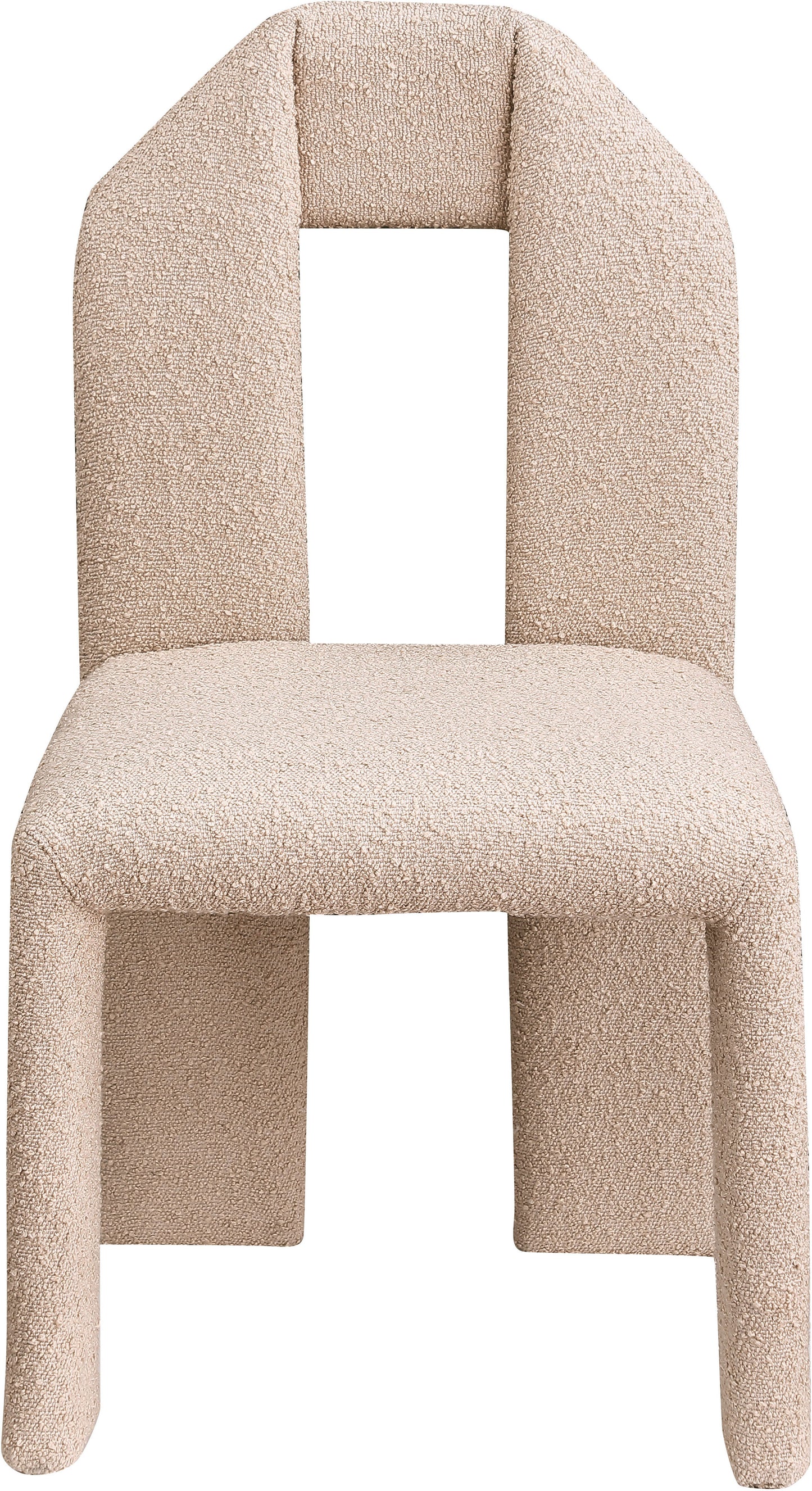 sei beige boucle fabric dining chair