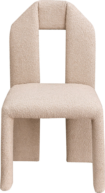 Sei Beige Boucle Fabric Dining Chair